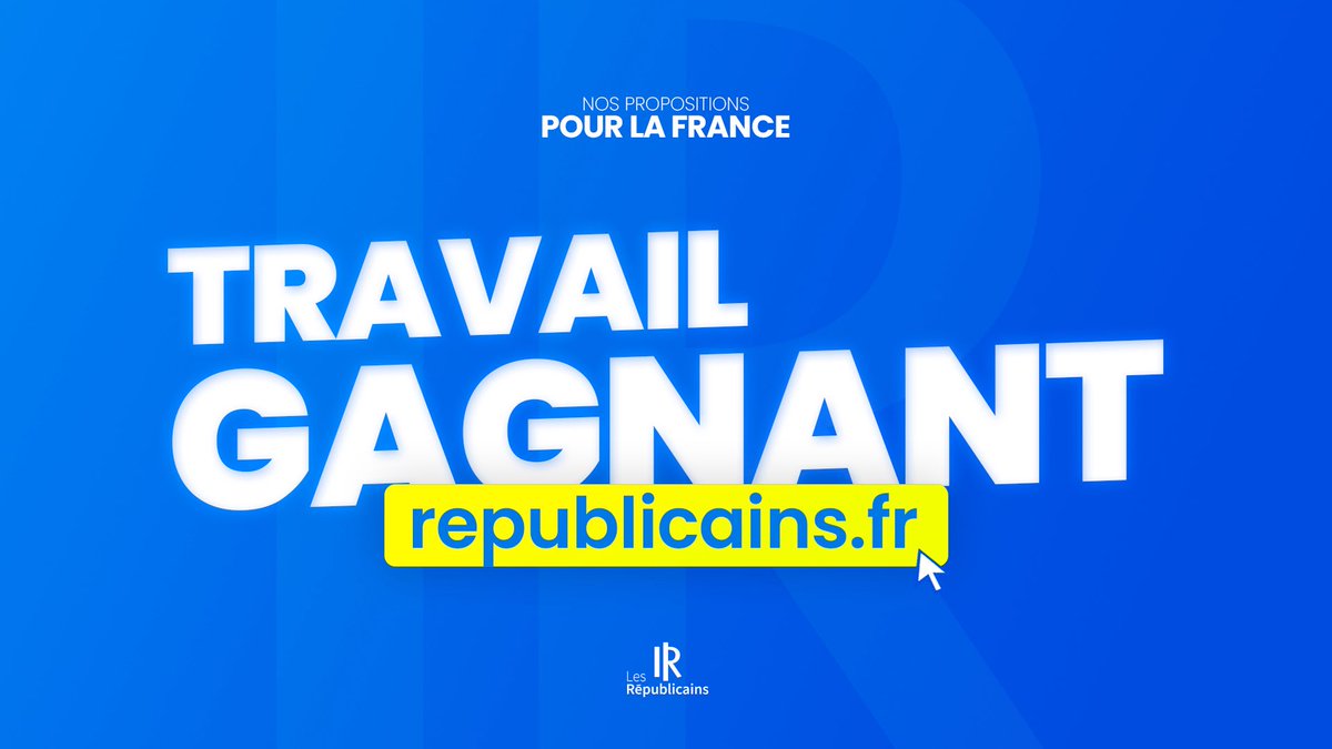 lesRepublicains's tweet image. Travail Gagnant ! 

1️⃣ Travailler plus et gagner plus grâce au seuil « zéro cotisation » 
2️⃣ Encourager la reprise d’activité avec le Revenu d’incitation à l’activité (RIA) 
3️⃣ Libérer le travail des seniors qui ont tous leurs trimestres 
4️⃣ Réduire l’assistance grâce au Compte…