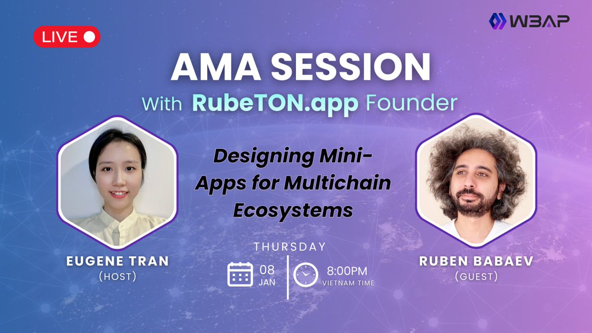RubetonWorld's tweet photo. Tomorrow AMA – RubeTON Founder Ruben Babaev and https://t.co/W94d8sRcCa  will discuss Mini Apps in @ton_blockchain and @base blockchains https://t.co/uXf0XNwPXS