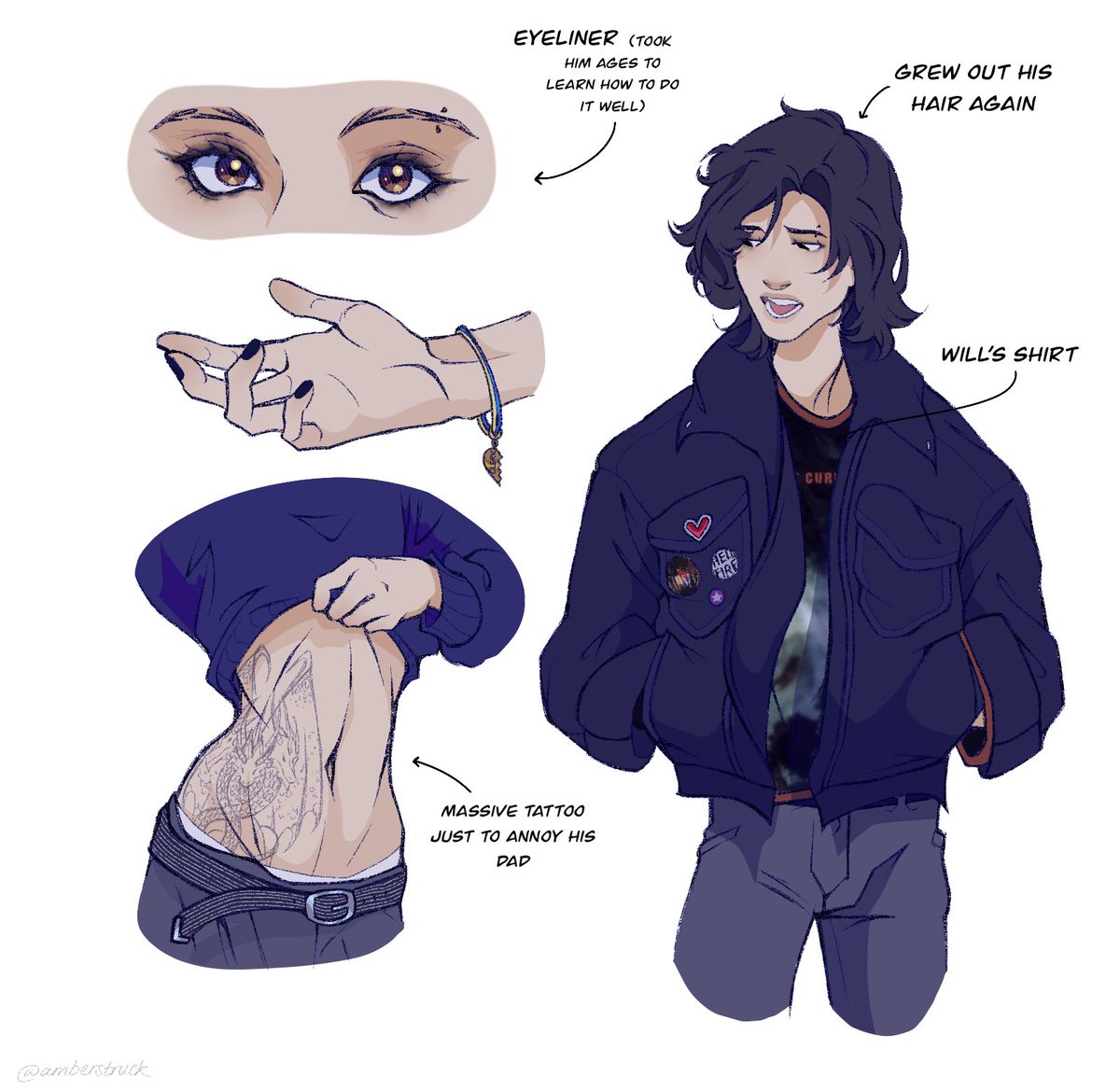 amberstruckart's tweet image. #mikewheeler college headcanons because he is my toy to dress up and play with now that the show is over… kinda #byler too if you squint 💭