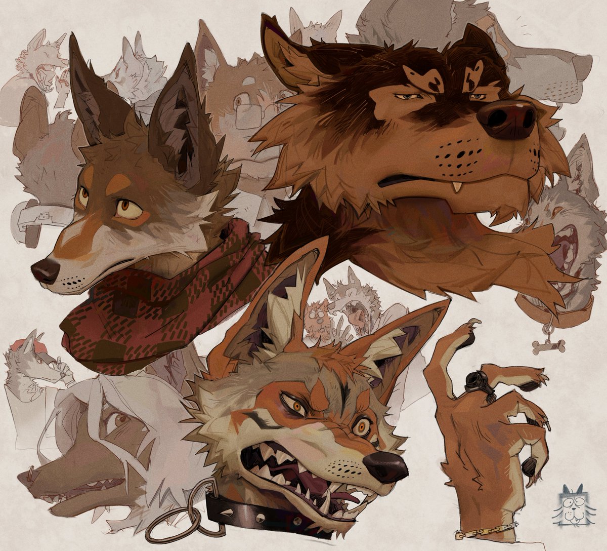 Immaskunk's tweet image. Practicing canine heads