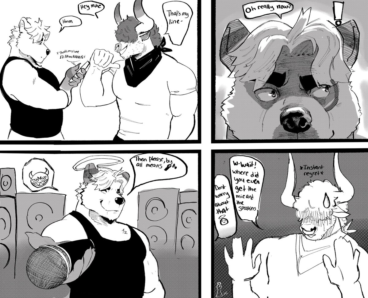 I always joke with my boyfriend about him singing the defying gravity song from wicked and he actually ended up making a comic about it lmao

Love you mister ❤️💙💛 <a href="/IDK_sketches/">Chess Piece19 -commissions closed-</a> 

🎨—-> <a href="/IDK_sketches/">Chess Piece19 -commissions closed-</a>