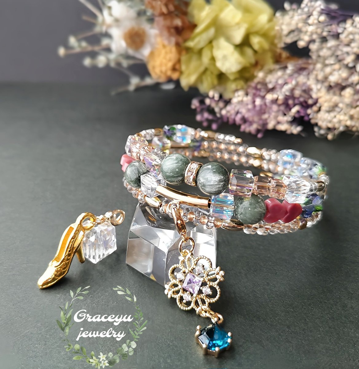 【天然石】ハンドメイドブレスレット 天然石ブレスレット | 手作りキット - ハンドメイド・刻印入り