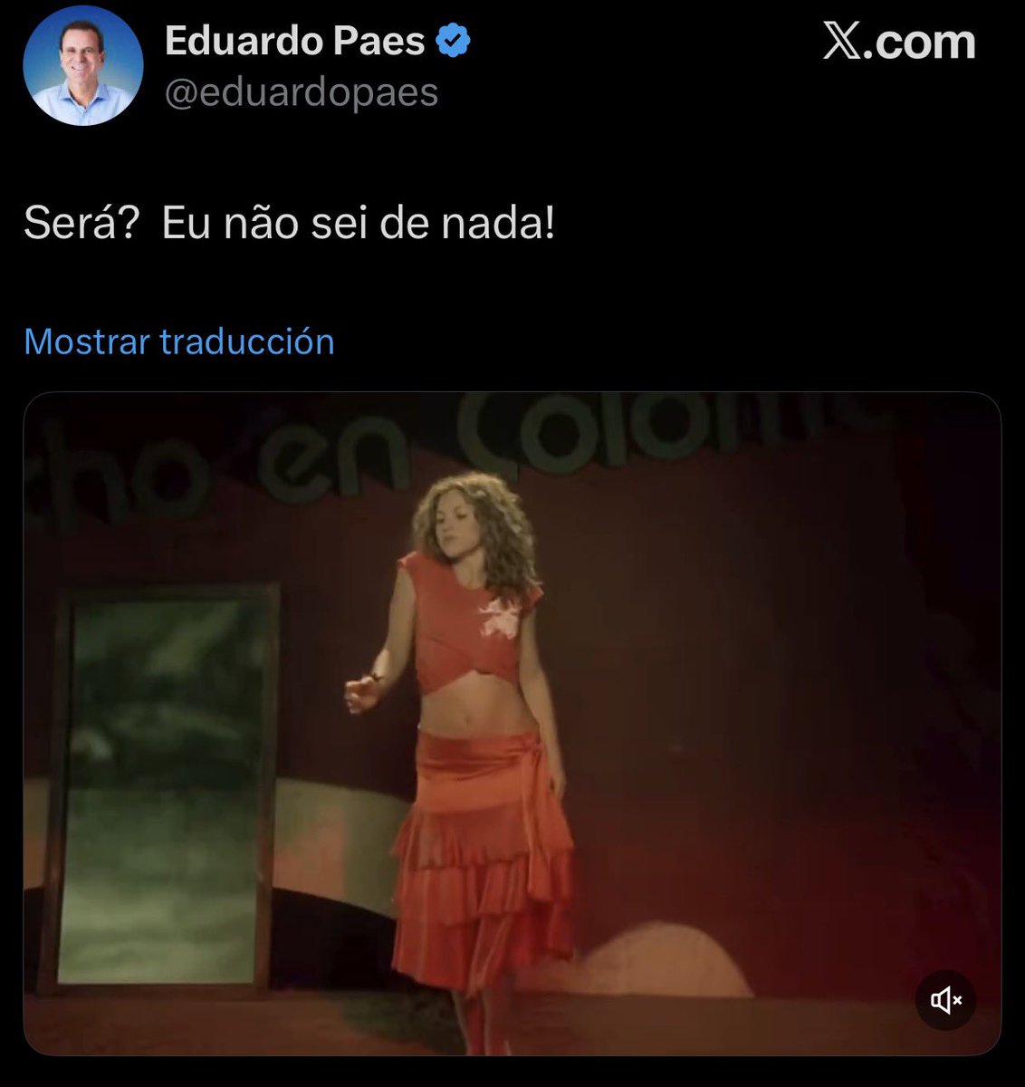 RealTimeRating's tweet image. Eduardo Paes, Alcalde de Río de Janeiro, prácticamente confirma a Shakira en “TODO MUNDO NO RÍO 2026”.