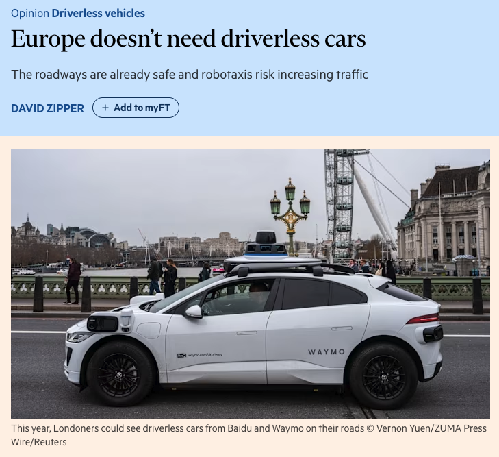 SawyerMerritt's tweet image. An average of 60 people die every day in vehicle-related accidents in Europe.

Europe absolutely needs driverless cars.