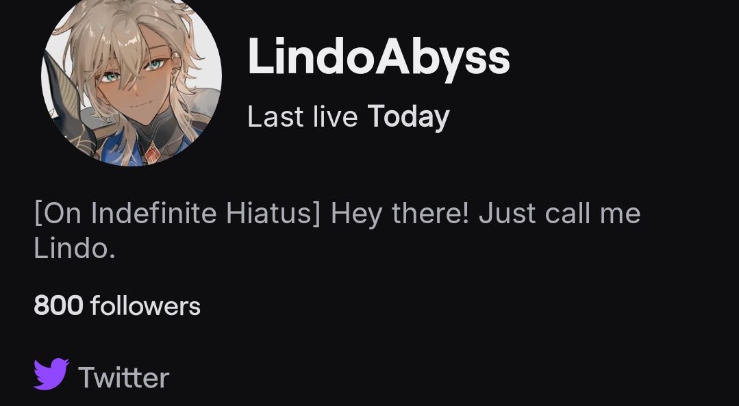 LindoAbyss's tweet photo. Thank you for coming to today's stream. We hit 800 today! https://t.co/EIidxHakNo