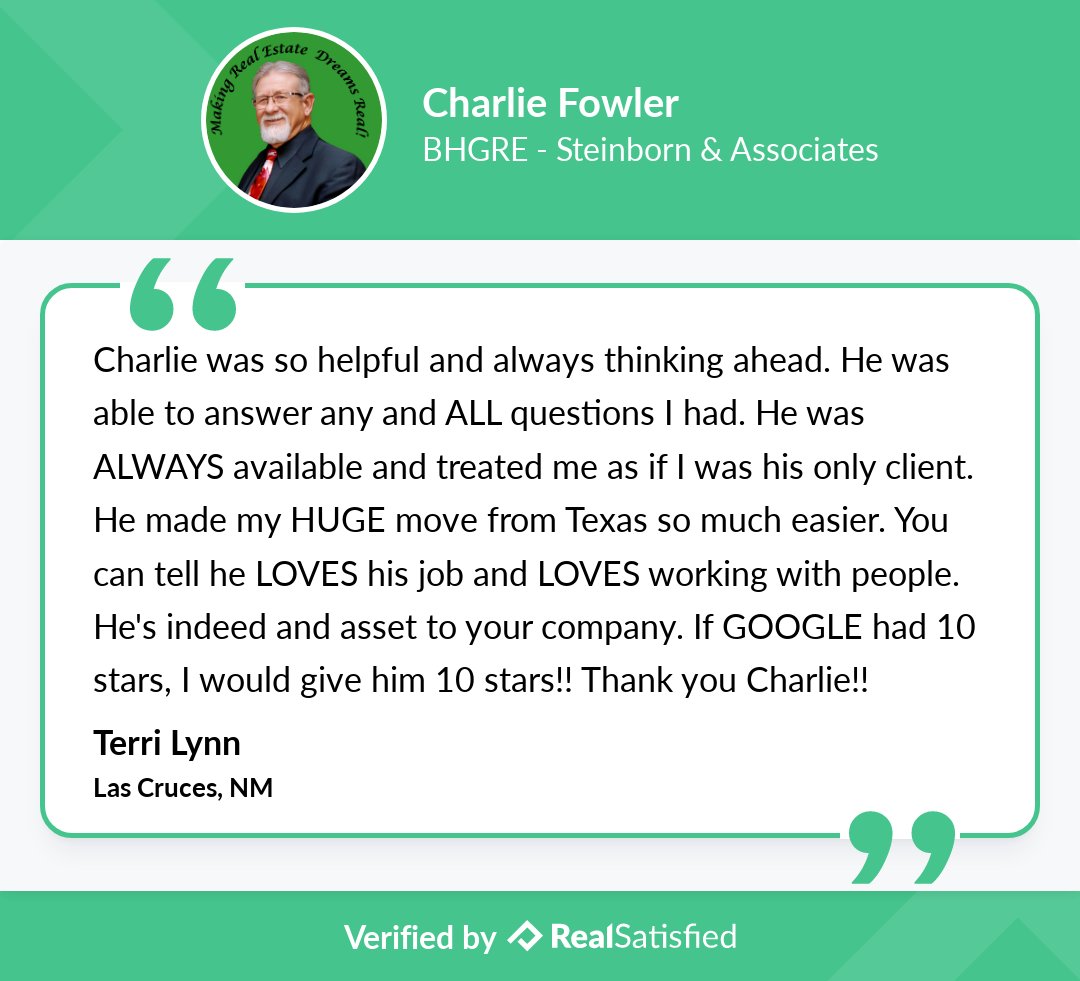 CfowlerFowler's tweet image. Smiling from ear to ear as I read this wonderful recommendation. realsatisfied.com/Charlie-Fowler via @realsatisfied