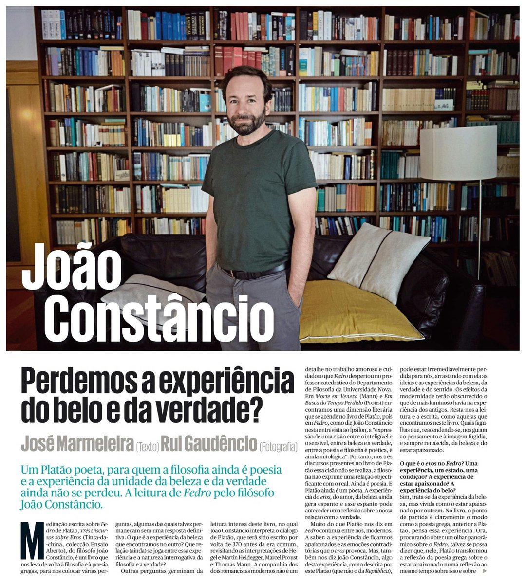 ifilnova's tweet image. 👏 João Constâncio (IFILNOVA) foi entrevistado pelo jornal Público sobre o seu ensaio filosófico "Três Discursos sobre Eros: Meditação sobre o Fedro de Platão", considerado pelo Ípsilon um dos melhores livros de 2025. 💥

Leia aqui a entrevista completa: publico.pt/2026/01/01/cul…
