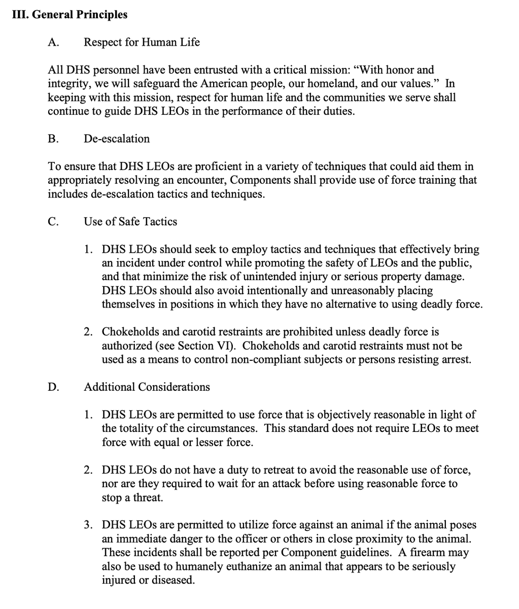 Dhs Principles Also relevant from DHS' use of force policy