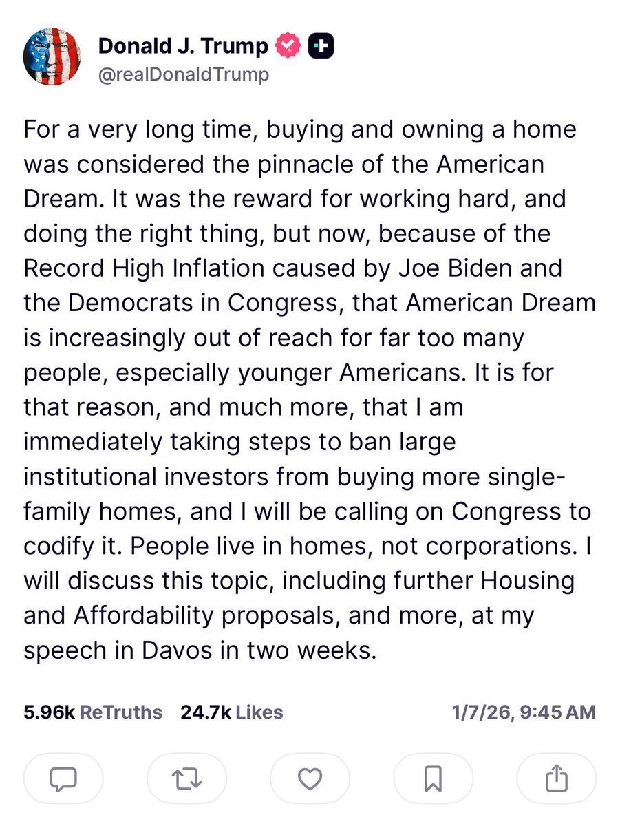Linkhomeai's tweet photo. President Donald Trump tweeted that homeownership is the heart of the American Dream.

At Linkhome, we use AI and accessible mortgage solutions to help everyday Americans buy homes—not corporations.

Homes for people. 🇺🇸🏡
#home#trump#musk#mortgage#stock#news https://t.co/ZrcpuorRob