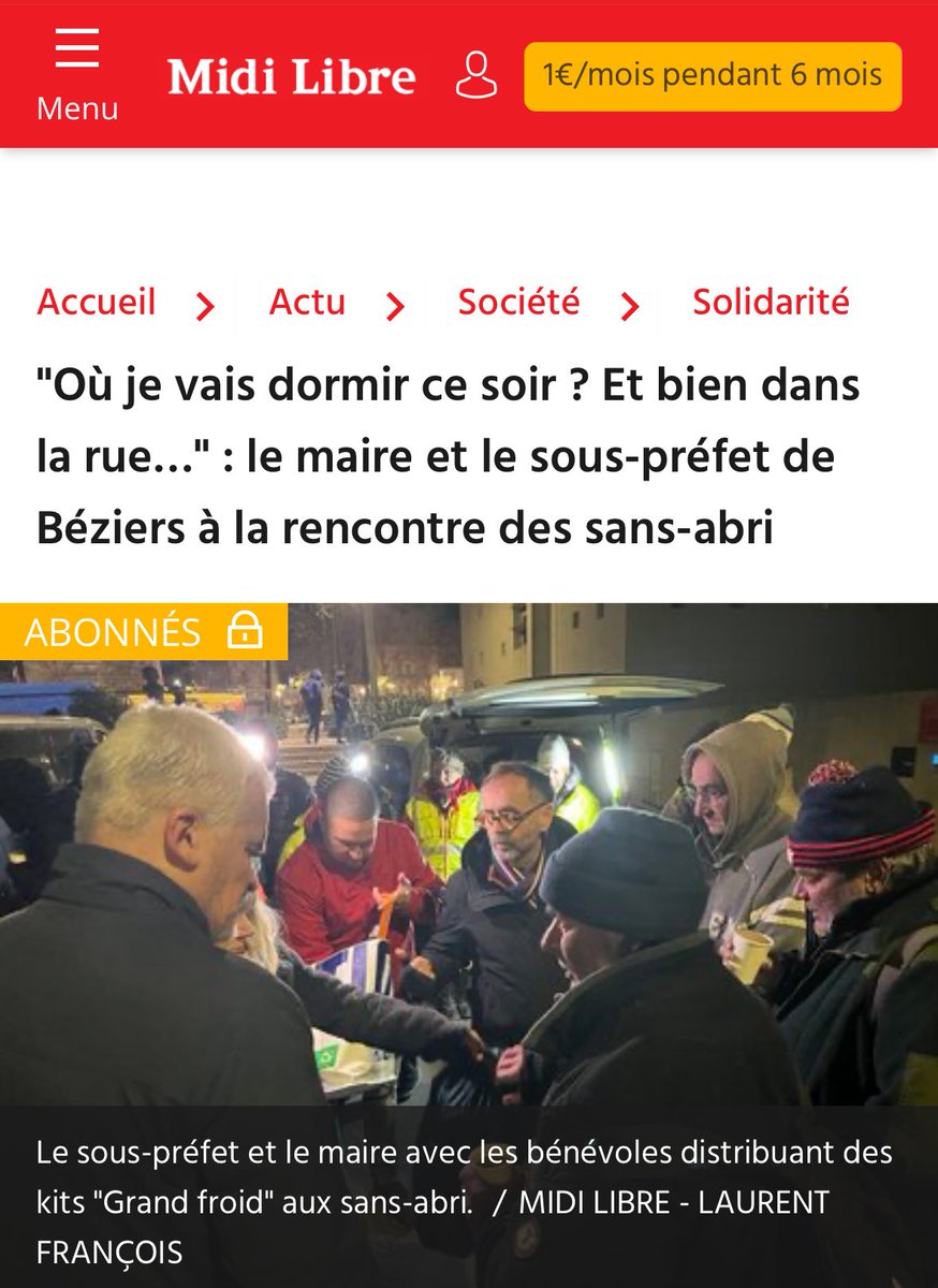 À #Montpellier, <a href="/Mdelafosse_Mtp/">Michaël Delafosse</a> a ouvert un gymnase aux sans-abris suite à l’activation du plan grand-froid. Il s’est rendu sur place hier soir. 
Pensant ce temps-là, à #Béziers… 
Bref, c’est une des différences entre une ville de gauche et une ville de d’extrême-droite.