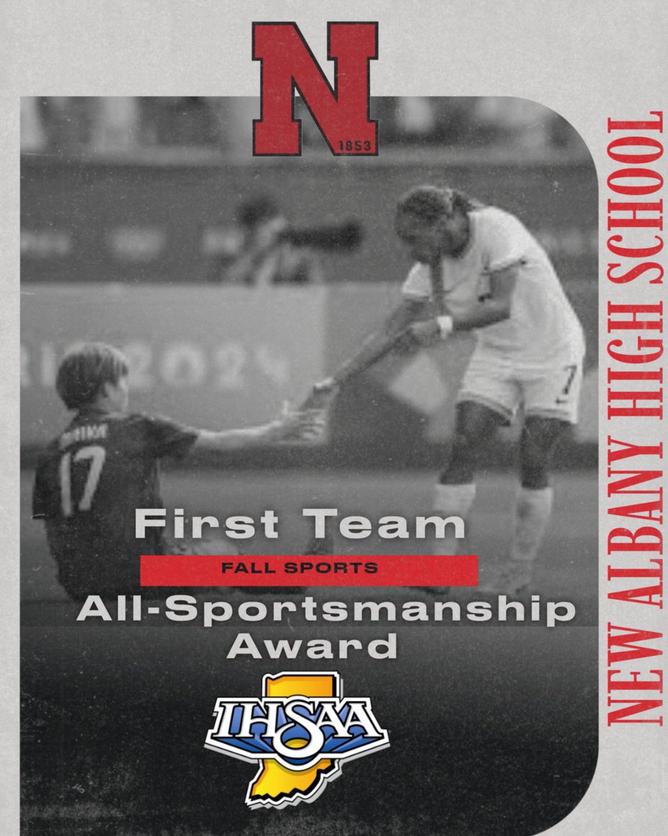 GoNewAlbany's tweet photo. New Albany High School has been recognized by the IHSAA for a seasonal sportsmanship award.  New Albany is a First Team recipient.  The fall sports teams are commended by both the IHSAA and the Aministration of New Albany High School for their outstanding sportsmansip. Way to go! https://t.co/xVHWbvPIuf