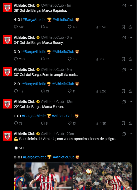 FishermannPaul's tweet photo. Nada mas triste que el feed del bilbao cuando juega contra el barca https://t.co/k37G0MB3GI
