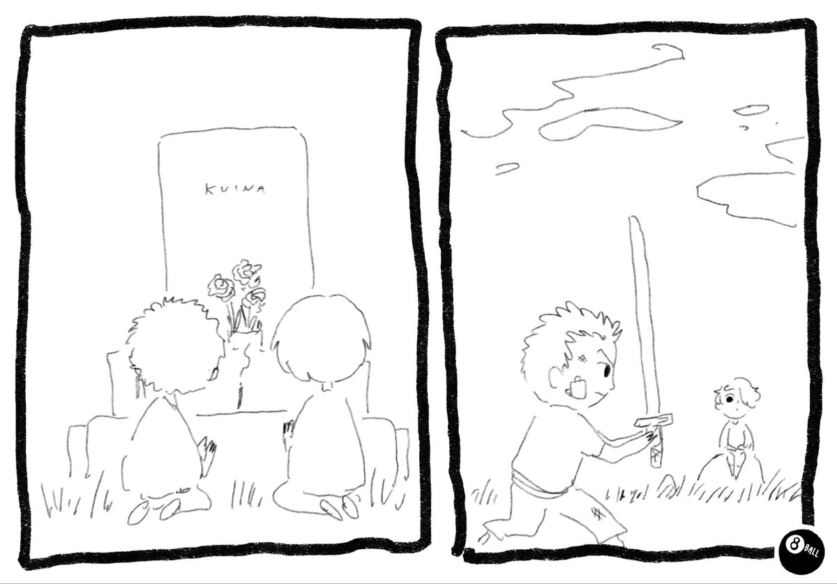 8balldoodles's tweet photo. Happy holidays @_64907 !!! I give you a secret santa gift of childhood friends zosan where little baby sanji washes up on Shimotsuki! (1/2) https://t.co/bAcE7JvZJq
