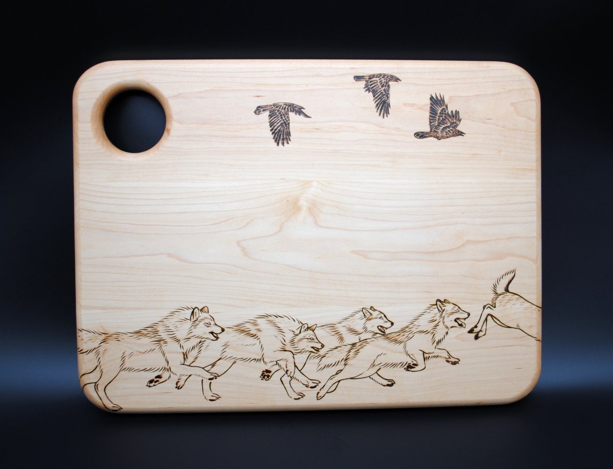 earthen_were's tweet image. The Hunt
maple cutting board
🐺🐺🐺🐺🦌