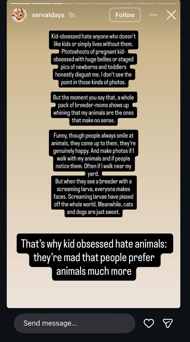 For someone who doesn't like kids you sure like to obsess over it everyday, and treat it like it's some weird competition.