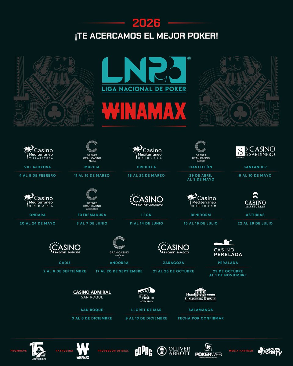 🚨EN JUEGO 
🏟 <a href="/Winamax_Espana/">Winamax Póker</a> 
 ♣️ PASAPORTE Mediterránea Series KO
🎂15 Aniversario <a href="/LAROUSH_Events/">LAROUSH EVENTS®</a> 
👤24 jugadores 
💳10€ (RB Addon)
1️⃣Entrada de 250€ y 🚀
⌛️Registro tardío hasta las 22:50H 
🔜Consulta etapas en la imagen 
📅Final 19 al 25 de Enero en <a href="/CASINOMURCIA/">Orenes Gran Casino Murcia</a>