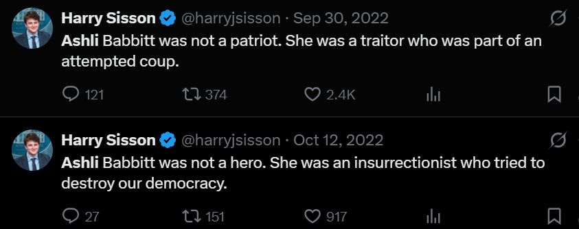 When an unarmed female veteran is shot in the neck in cold blood, while not threatening anyone, she's a terrorist.

When a woman operating a deadly vehicle attempts to run over a federal officer and gets shot, it's murder.

Leftists only argue in bad faith. Stop taking them