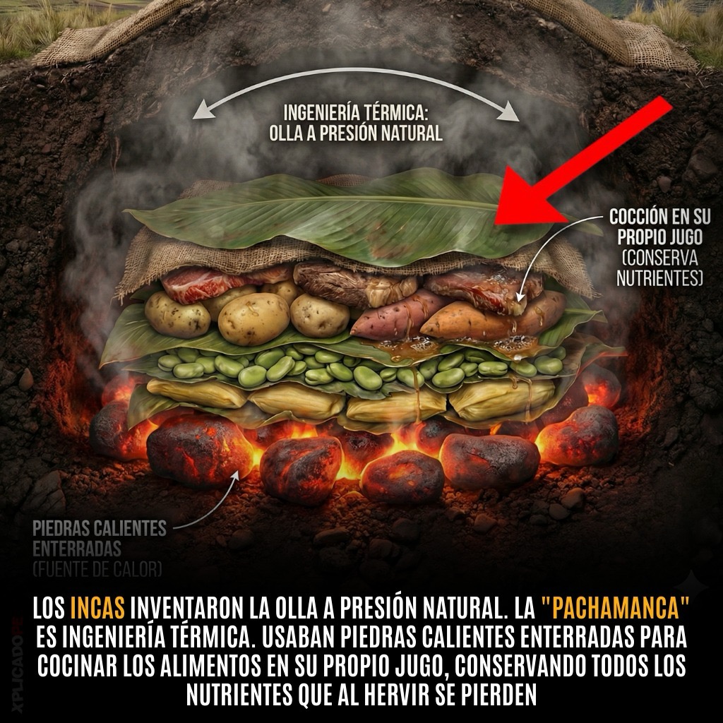 La Pachamanca (del quechua Pacha: tierra y Manca: olla) no es simplemente un plato típico; es un sistema sofisticado de "ingeniería térmica" que utiliza la geología como herramienta de cocina. Más que una receta, es un ritual de agradecimiento a la Madre Tierra. Los Incas no solo