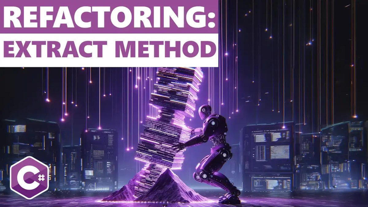 DevLeaderCa's tweet image. "Extract Method" is one mof the most foundational refactoring techniques for us to use.

Read more here:
devleader.ca/2024/03/06/ext…

#CSharp #Refactoring #Coding #Programming