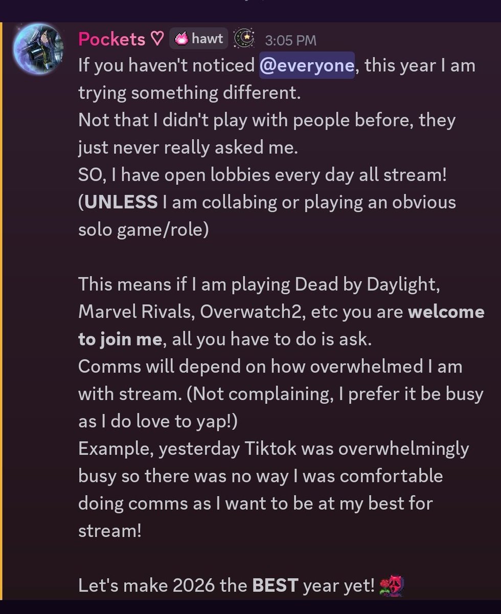 For those who are not in Discord. 🖤