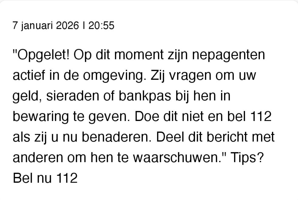 preventieteamas's tweet photo. Bericht Burgernet https://t.co/89NgsrK21Z