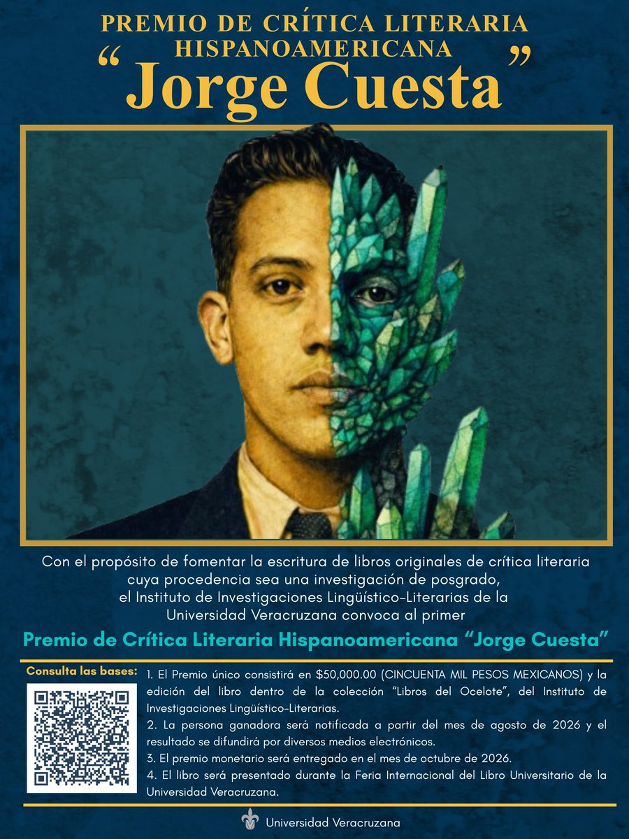 📢El IIL-L convoca a la 1.ª edición del Premio de Crítica Literaria Hispanoamericana “Jorge Cuesta”.
🎓 Este premio tiene como objetivo fomentar la escritura de obras originales derivadas de investigaciones de posgrado.
Consulte las bases aquí: 🔗 uv.mx/inslit/general…