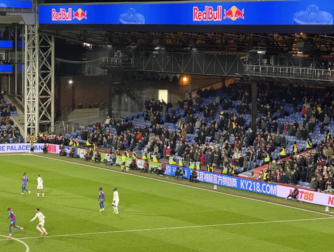 CFO4TAG's tweet photo. Shocking travelling support from Villa who tell us they’re in the title race. 

And they have the audacity to criticise other clubs away fans. Expected much better #avfc https://t.co/MyBWuab3dp