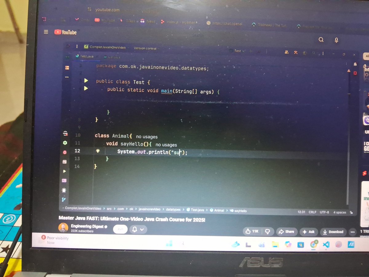 HeIsAGoodCoder's tweet image. Watched the whole engineering digest video at once !! 
What u did today??
#java #dsa