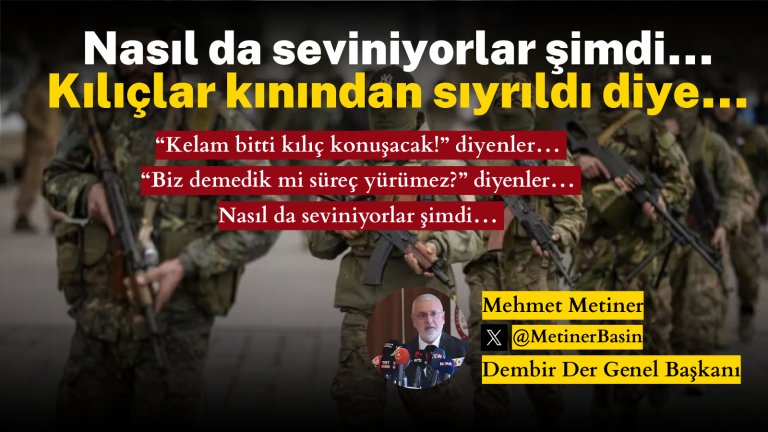 Nasıl da seviniyorlar şimdi… Kılıçlar kınından sıyrıldı diye…

<a href="/MetinerBasin/">Mehmet Metiner</a> <a href="/1Mustafakel/">Mustafa AKEL</a>

dembirder.org.tr/index.php/2026…