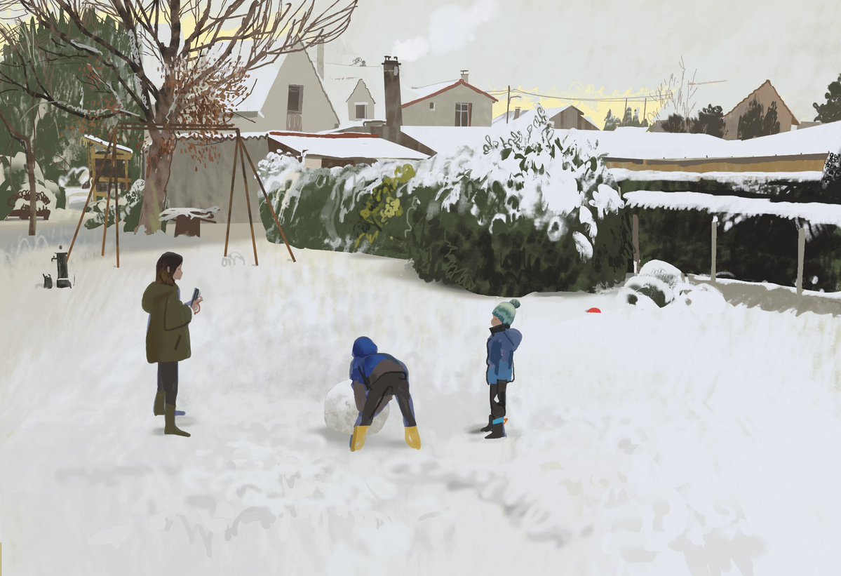 edouardcaplain's tweet image. Lots of snow around Paris today