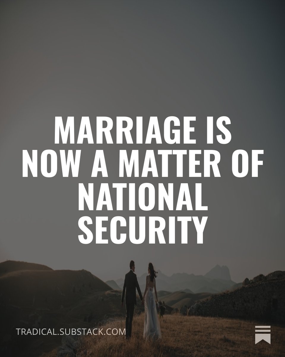 In 2026, Britain will see more deaths than births.🪦

The strongest proximate predictor of childbearing is marriage. Yet government policy has neglected, even penalized, this institution for years.

‼️NEW SUBSTACK: Marriage is no longer a luxury belief: tradical.substack.com/p/marriage-is-…