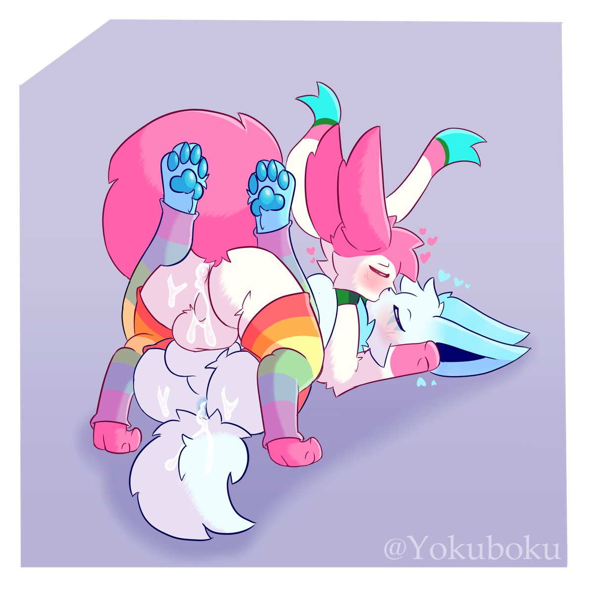 Seems the boys liked having turns with each other~
Thanks <a href="/FlanxAD/">Flanx 🔞</a> for commission me! always glad to draw your cute Sylv! nwn
Jolt belongs to <a href="/NaughtyLuc69/">Naughty Luc 🔞</a>~

#Eeveelutions #Pokemon