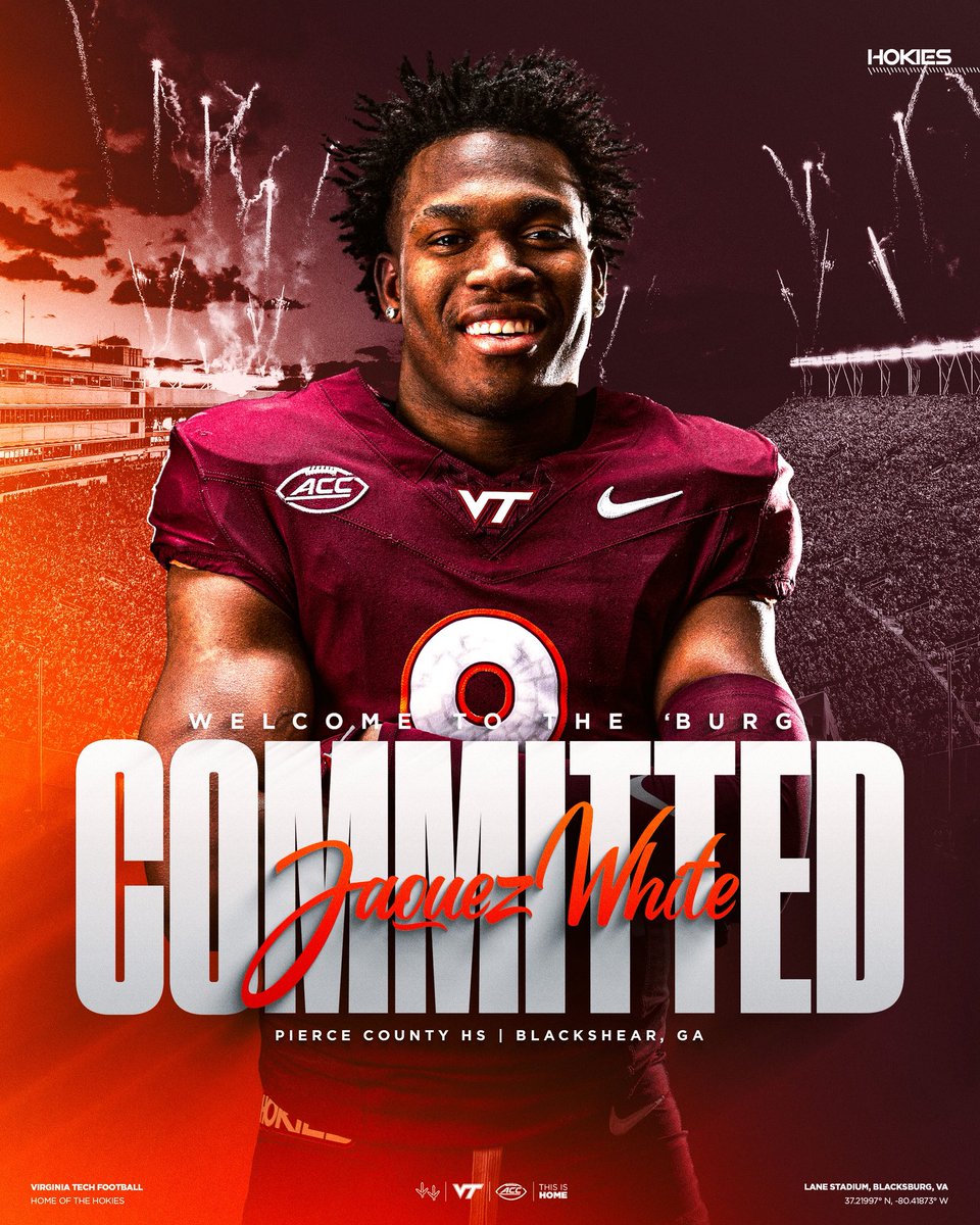 JaquezWhite05's tweet photo. Giving my all to @HokiesFB 🦃

I’m Home Blacksburg!🟠🔴 https://t.co/KldzzFTCTs