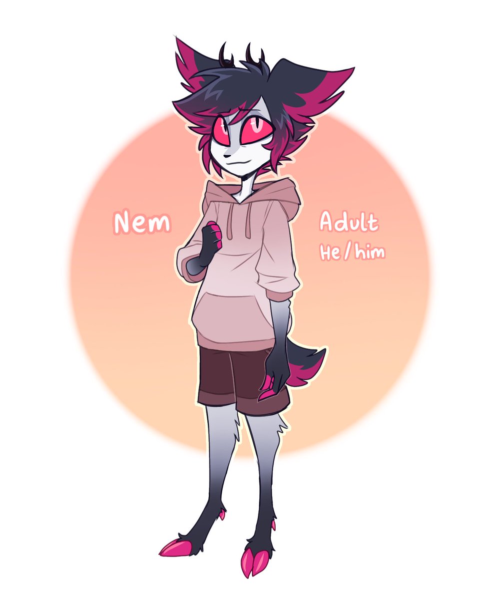 Nomifae_'s tweet photo. Couldn’t resist making a male version of my sona Nim, but calling him Nem ✨

#HazbinHotel #HazbinHotelOC https://t.co/9BPXvb2t1J