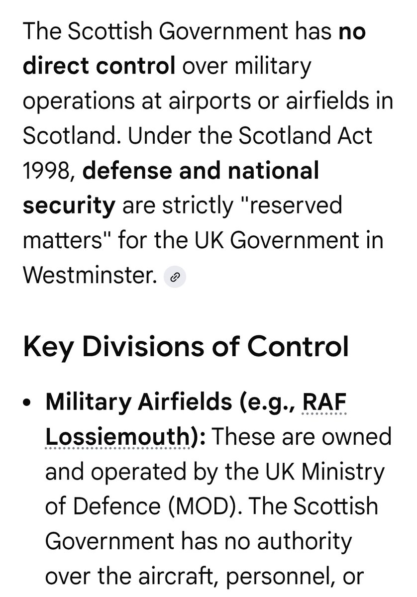 Whyno_Scotland's tweet image. I think you need to remember which government has jurisdiction over military operations at Scottish airports, seeing as these matters are reserved.
Take your implications and,,, have a good hard think about them.
No offence