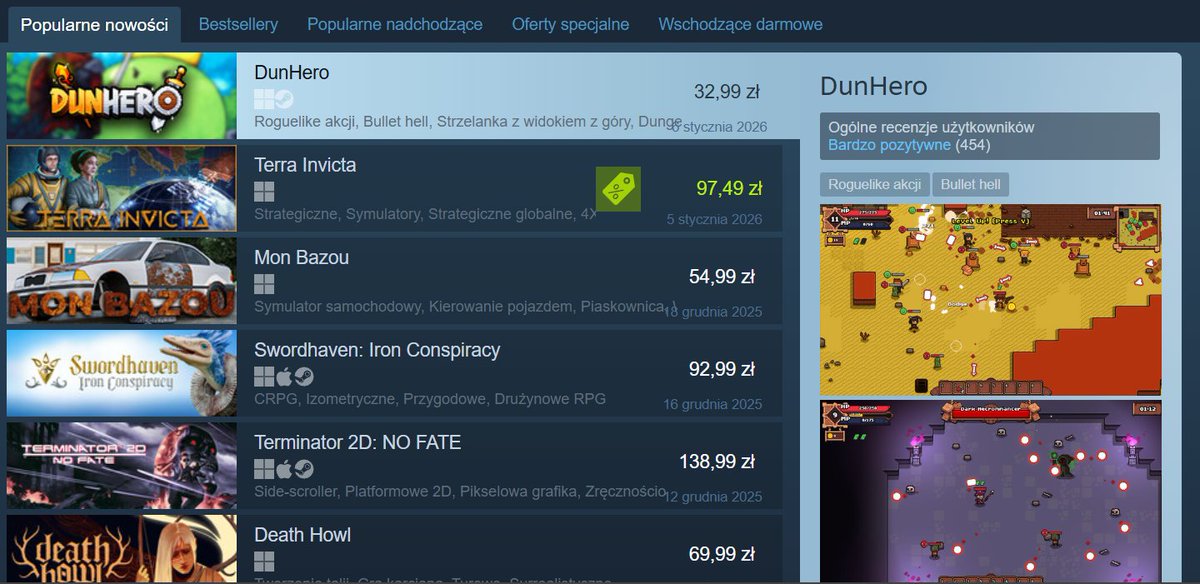 Dev Kacper ✨ DunHero on Steam tweet media