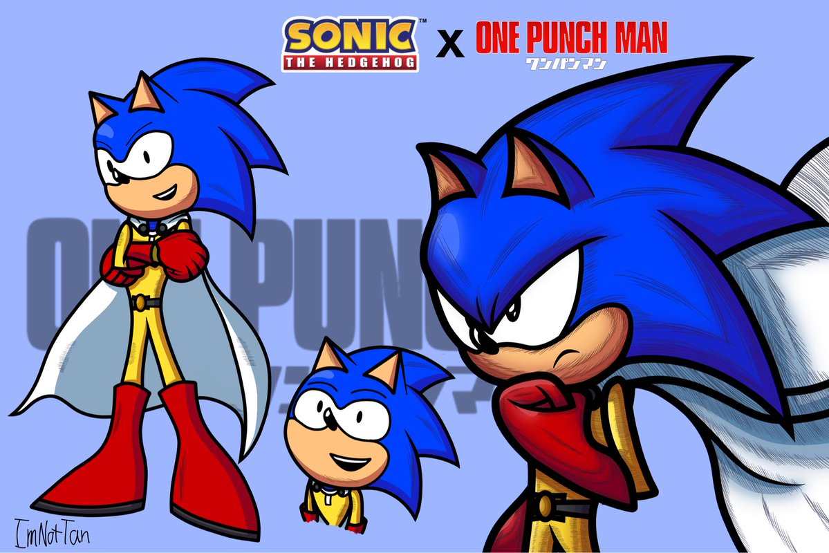 ImNotTan167's tweet image. OPM x Sonic: Caped Roundy