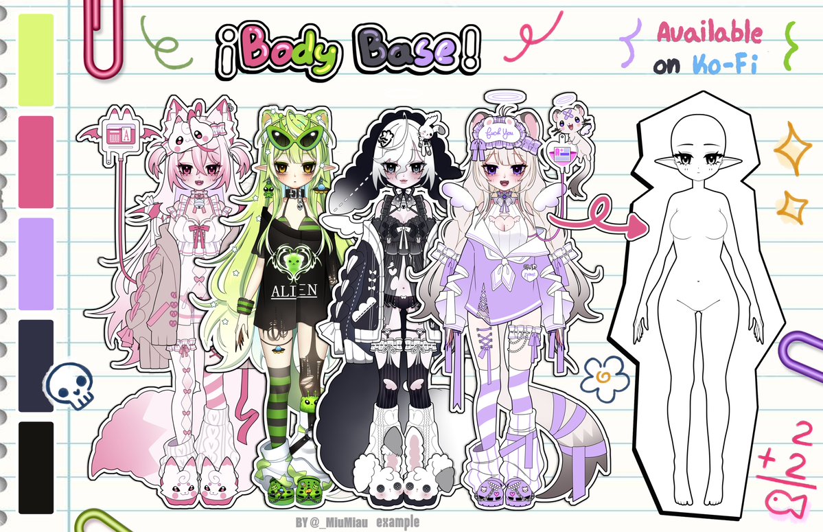 _MiuMiau's tweet image. ♡𐔌՞ ܸ.ˬ.ܸ՞𐦯⋆˚ ♡ CUTE BODY BASE ♡
Available on Ko-fi Check below ⬇️⬇️