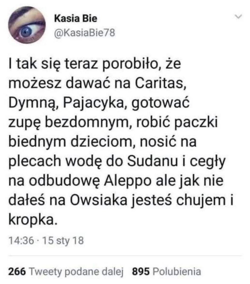 Wstawiam mój wpis sprzed 8 lat, bo znów jakaś Polska Racja Stanu mi go zajebie. Nic się nie zmieniło i pewnie za 8 lat dalej będzie aktualny, chyba, że kometa w końcu doleci albo będzie można pisać już tylko po ukraińsku, niemiecku lub hebrajsku 😝