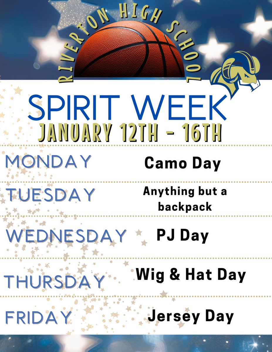 rivertonrams's tweet image. Spirit Week Jan  psqr.io/ukPEgYwki_ via @ParentSquare