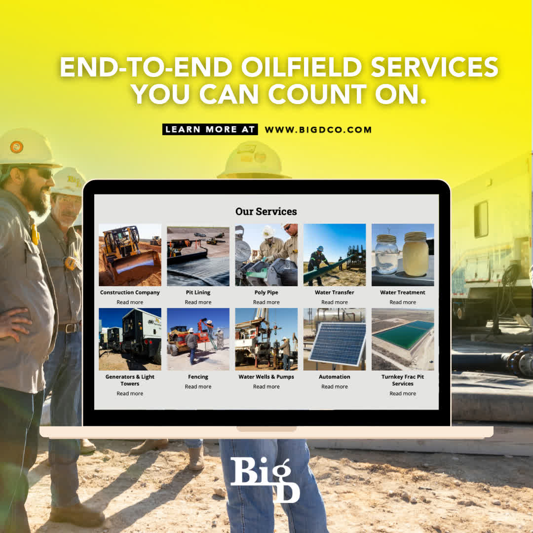 BigDCompanies's tweet photo. It always makes a BIG difference who you choose.

For decades, operators have trusted Big D Companies for end-to-end oilfield construction and field services—delivered with personal attention, proven experience, and solutions that work.

https://t.co/sP9ZCeOTTy https://t.co/EXFkKNV5xi