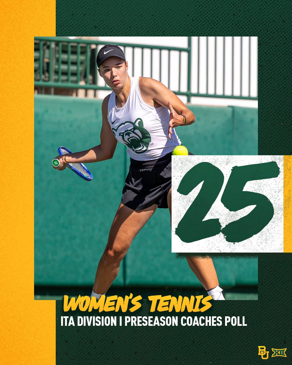 Preseason Top 25, again. Starting line only. Let’s work. 🐻🎾 

#SicEm