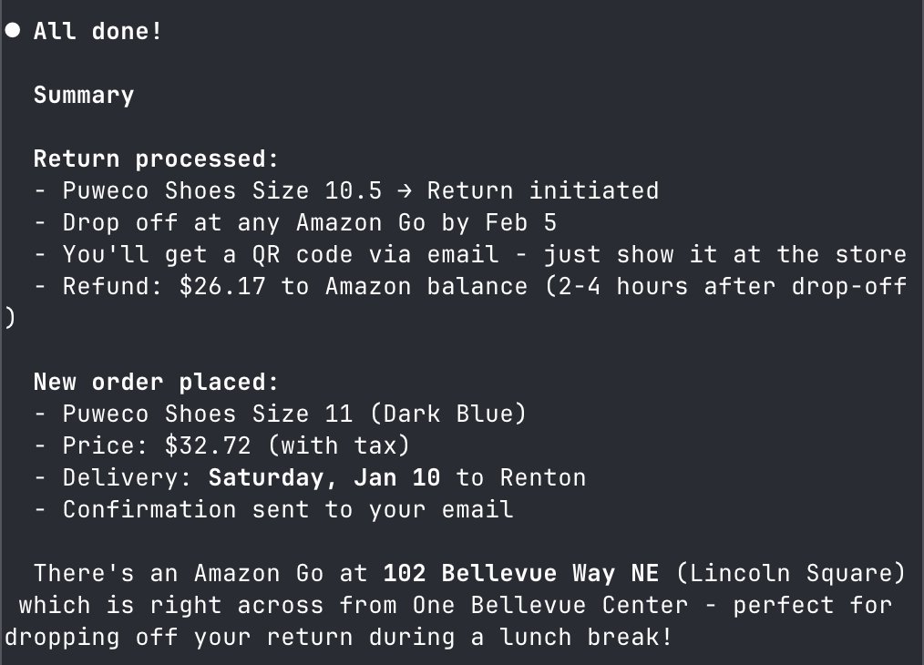 browser task summary