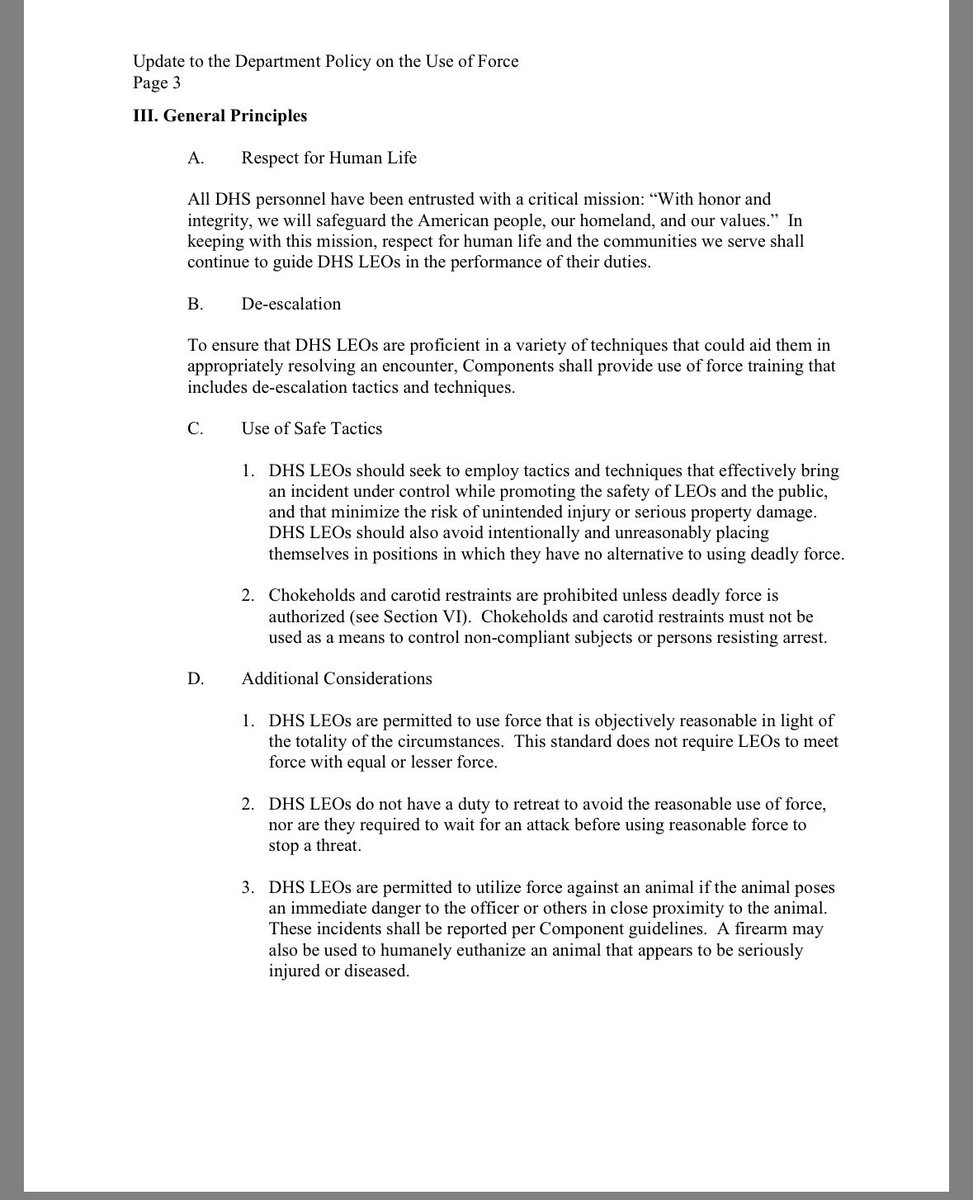 DHS has use of force rules. Whatever is said about the victim by the WH, compare the shooting to rules governing ICE agents. @cnn