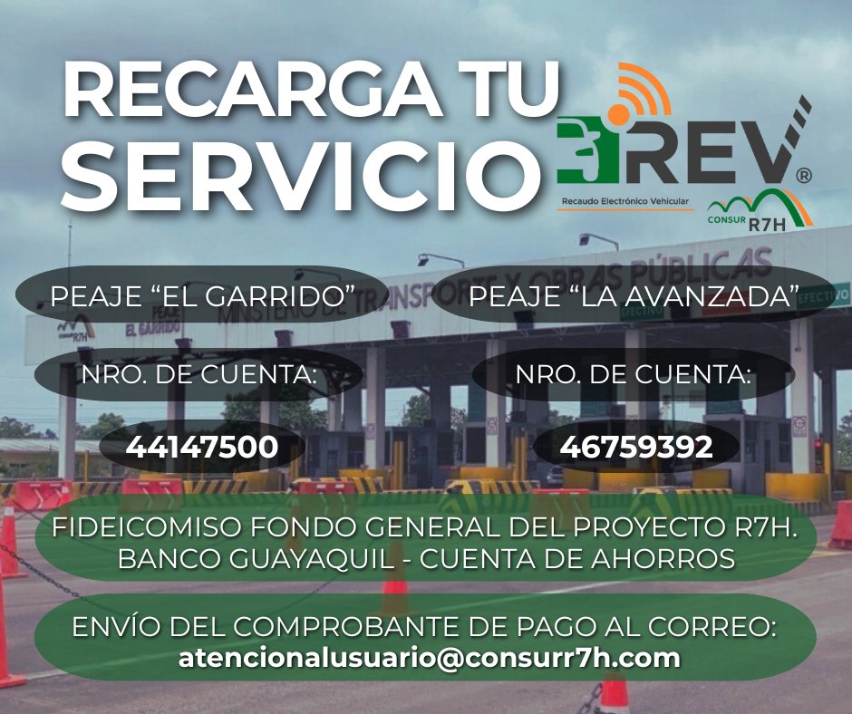 💵 Si estás por recargar tu Servicio REV aquí te dejamos toda la información necesaria.

📱 No olvides enviar el comprobante de pago al correo: atencionalusuario@consurr7h.com