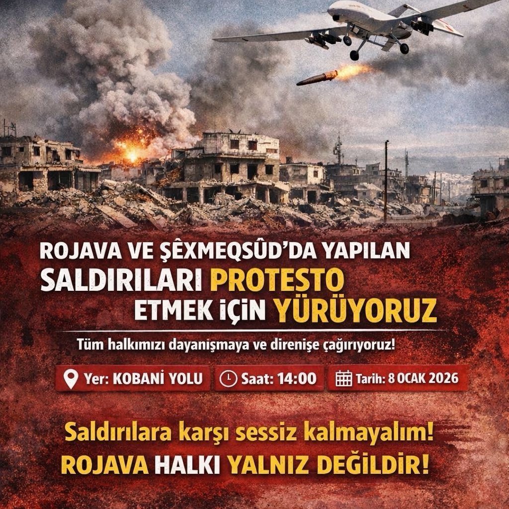 Bütün Kürt halkını ve vicdan sahibi olan insanları rojava halkına karşı yürütülen soykımı protestoya çağırıyoruz