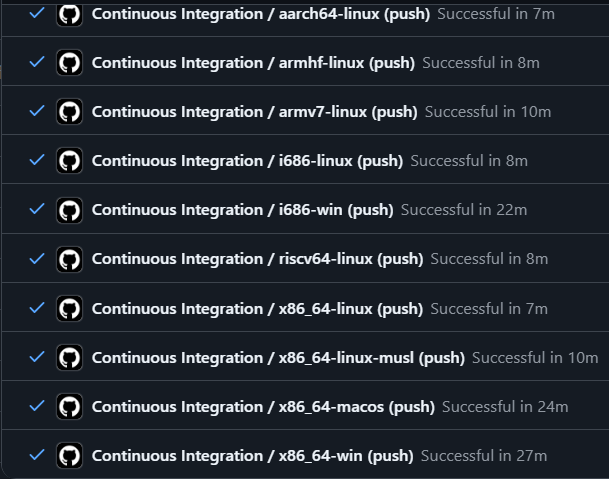 minerworldcoin's tweet photo. We now support 10 platforms as of right now
#aarch64linux
#armhflinux
#armv7linux
#i686linux
#i686windows
#riscvlinux
#x86_64linux
#x86_64linuxmusl
#x86_64macos (#intelmac)
#x86_64windows https://t.co/HT76ID9t3u