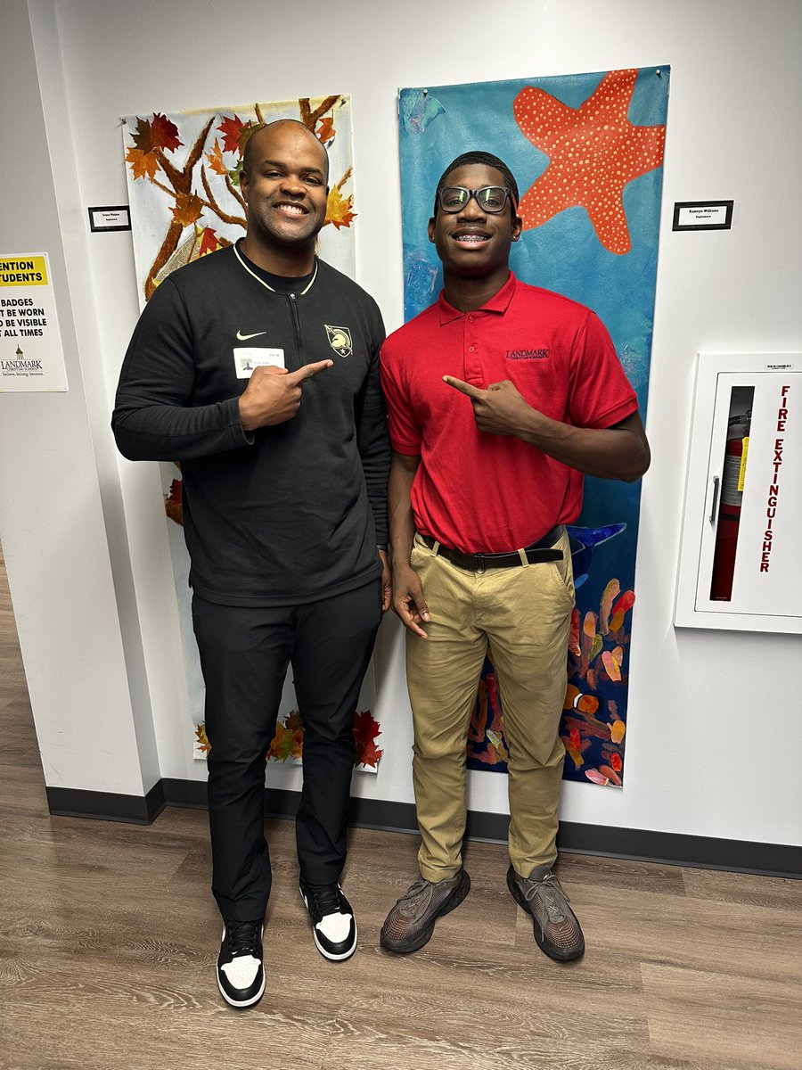 coachtommylewis's tweet photo. Thank you, @CoachASmith3 , for stopping in to see one of @ArmyWP_Football ‘s top recruits - our very own @Sky_Ham03 @Landmark_LCS @LCSWarEaglesFB!  Great spending time with you & learning more about West Point! #BuiltDifferent #FenwayBowlChamps #AVAD #LEAD #TheWarEagleWay @AJCsports @GHSFdaily @RecruitGeorgia @H2_Recruiting