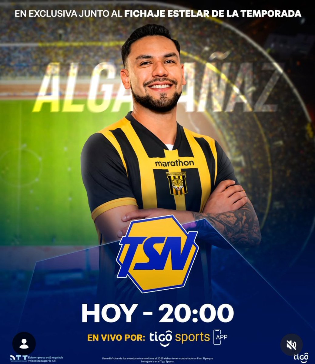 IMPERDIBLE 🔥
Está noche desde las 20:00 en EXCLUSIVA , el nuevo delantero de The Strongest, Carmelo Algarañaz estará en <a href="/TigoSportsBol/">Tigo Sports Bolivia</a>