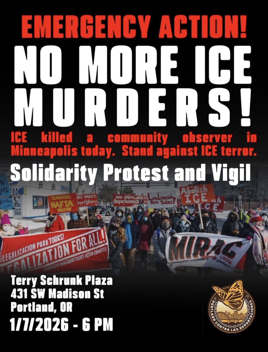 NEW — A woman was shot and killed by federal ICE agents in Minneapolis after allegedly striking an agent with her vehicle.

A solidarity protest and vigil is scheduled tonight in Portland following the shooting at Terry Schrunk Plaza downtown at 6pm.